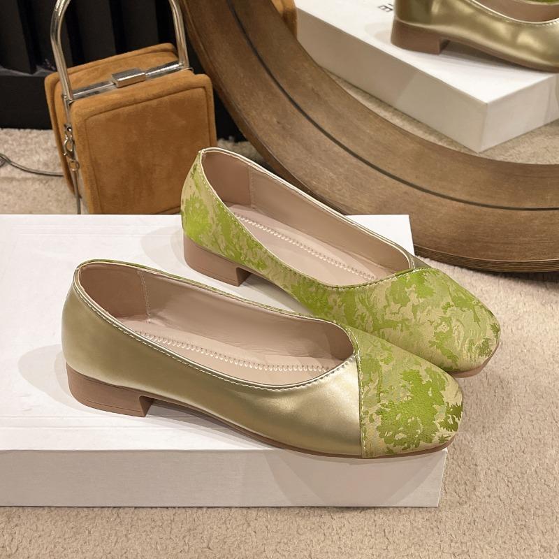 2024 Новый стиль удобные женские туфли на каблуке с квадратным носком и толстым каблуком и слипонами в тон Zapatos Mujer
