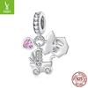 Cute Stroller Baby Three-In-One Pendant Accessories S925 Sterling Silver Love Diy Beads