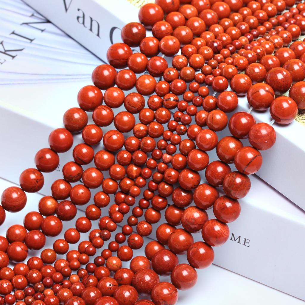 20/30/40 шт. 4/6/8/10 мм DIY круглые бусины из красного камня, подвески, аксессуары для изготовления ювелирных изделий, браслеты из натурального камня