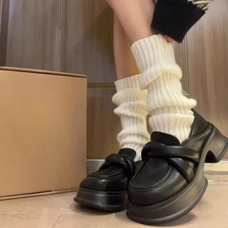 5 пар гетр Лолита женские вязаные теплые чехлы для ног теплые женские длинные носки осень-зима крючком