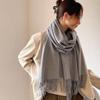 Women's Winter Shawl: Soft Red Scarf with Tassels, Versatile and Warm for Autumn and Winter