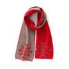Unisex Cashmere Scarf: Red Colorblock Snowflake Knit, Warm Thick Wool for Winter
