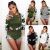 Premium Quality Damen Camouflage Printed Long Sleeve Pullover T-shirt For Stylish Comfort