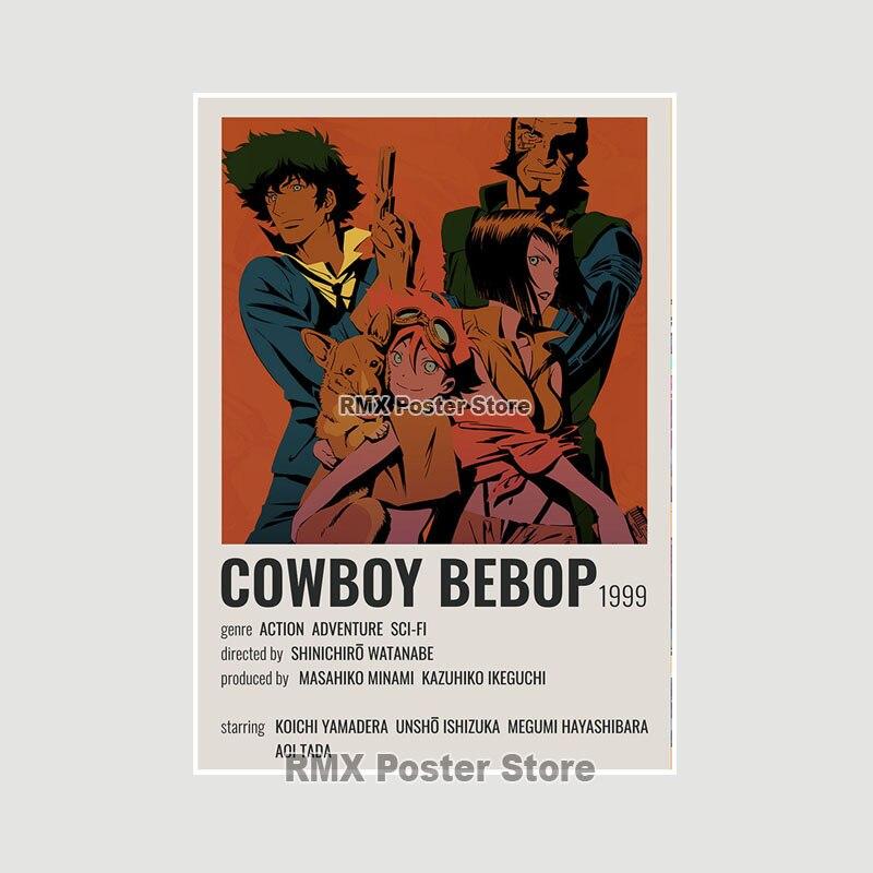 Ковбой Бибоп плакаты белая бумага аниме фигурки принты живопись фотографии гостиная бар украшения домашний декор манга наклейки на стену