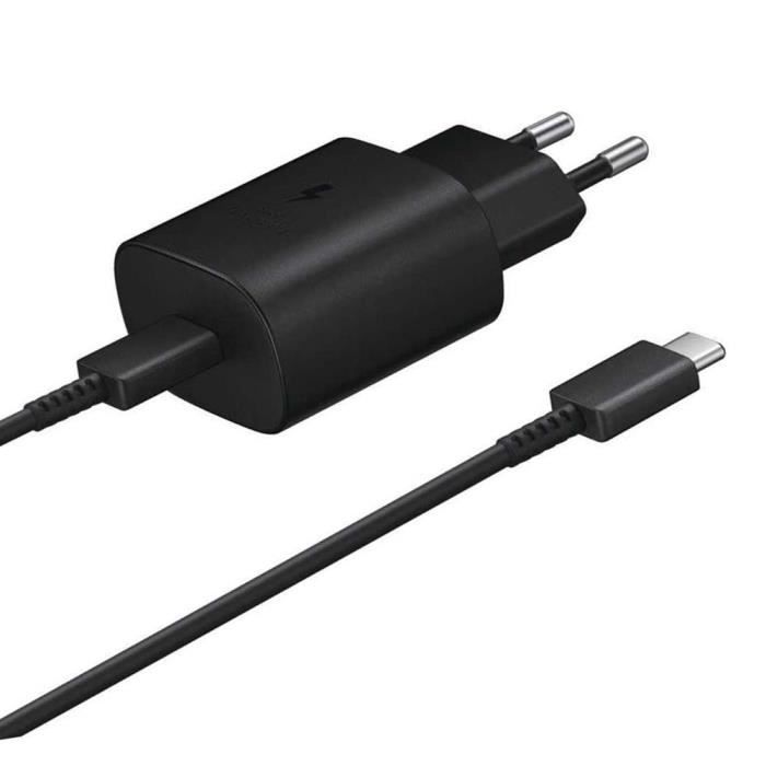 Chargeur Rapide 25W - E.F.CONNECTION - USB-C - Câble 1M - Compatible Redmi Note 14/13/12/11 - Noir