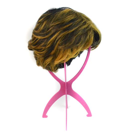 Plastic Wig Stand Collapsible Easy Assembly Portable Travel Wig Head Hairpieces Headgear Hair Styling Drying Display Holder