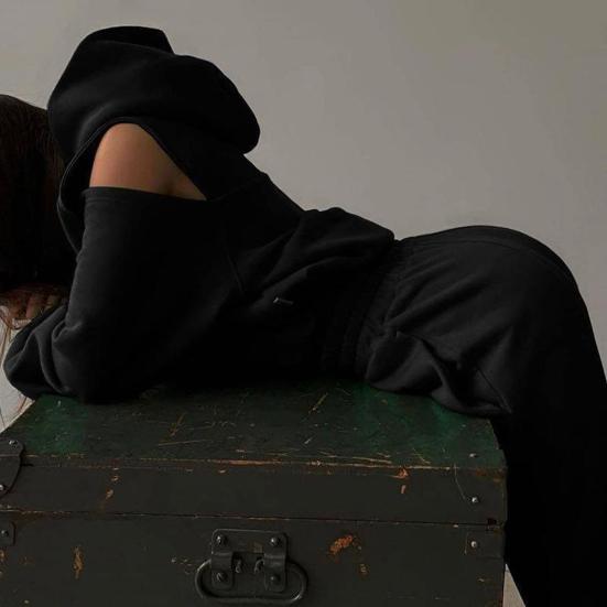 Женский спортивный костюм из двух частей, худи с длинным рукавом и укороченным пуловером, толстовка, спортивные штаны