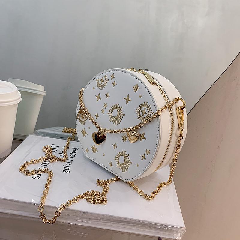 Женская ретро-сумка Love Chain с вышивкой - дизайн со звездами и луной, стиль наплечная сумка и сумка-мессенджер