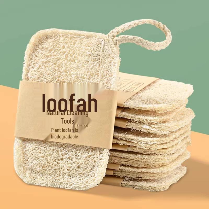 Eco-Friendly Loofah Kitchen Sponge – Natural Dishwashing & Oil Removal Pad