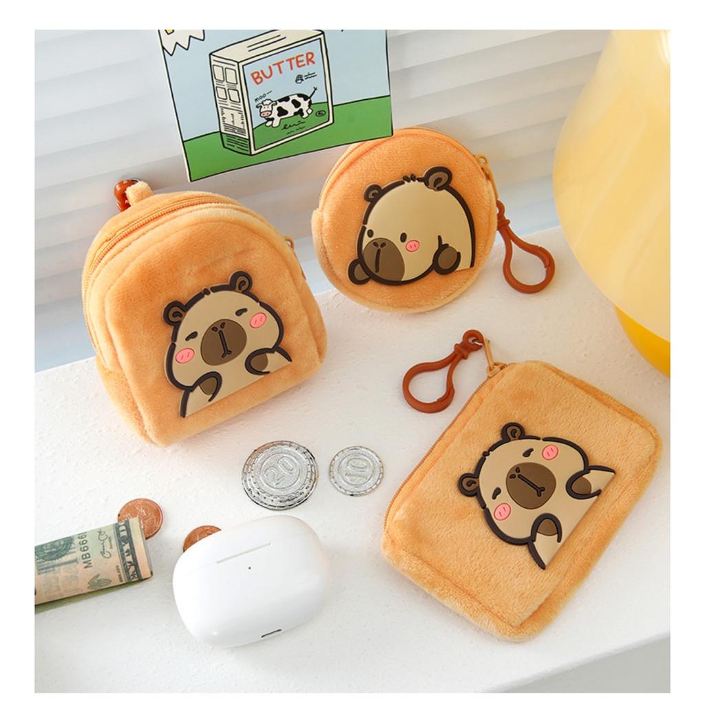 Cute Cartoon Plush Coin Purse Mini Soft Cute Guinea Pig Coin Storage Bag Student Portable Headphone Bag