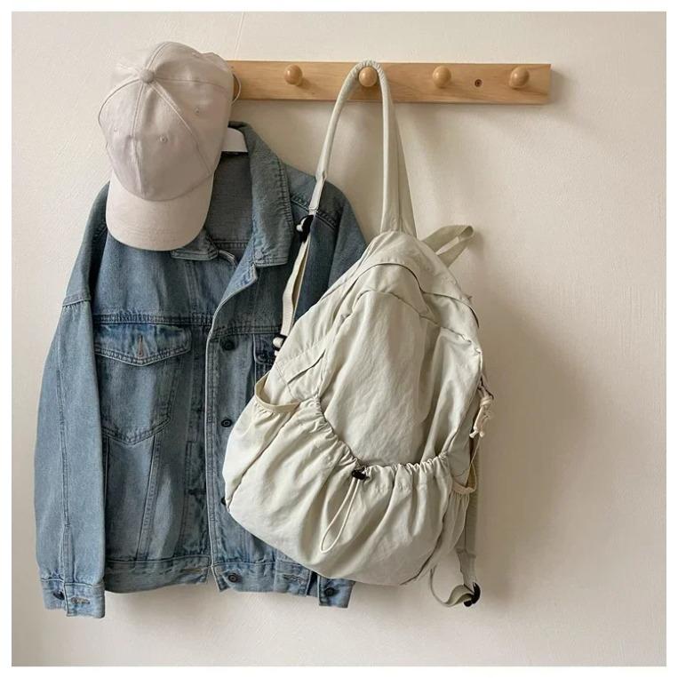 Повседневный рюкзак для женщин, большой емкости, модный, для школьников, плиссированный, тканевая сумка, корейский дорожный рюкзак