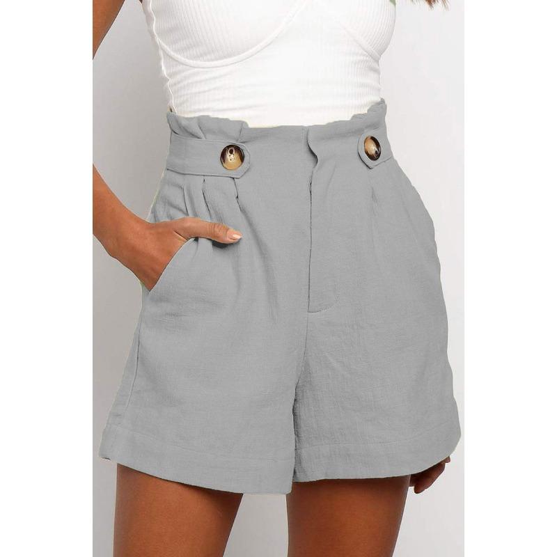 Women's Fashion Casual Solid Color Print High Waist Trousers Pants & Capris