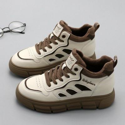 Женские кроссовки 2024 Осень Новые Универсальные Толстая подошва Спортивные Повседневные Кеды Роскошная Дизайнерская Обувь для Женщин  Мед (3см-5см)