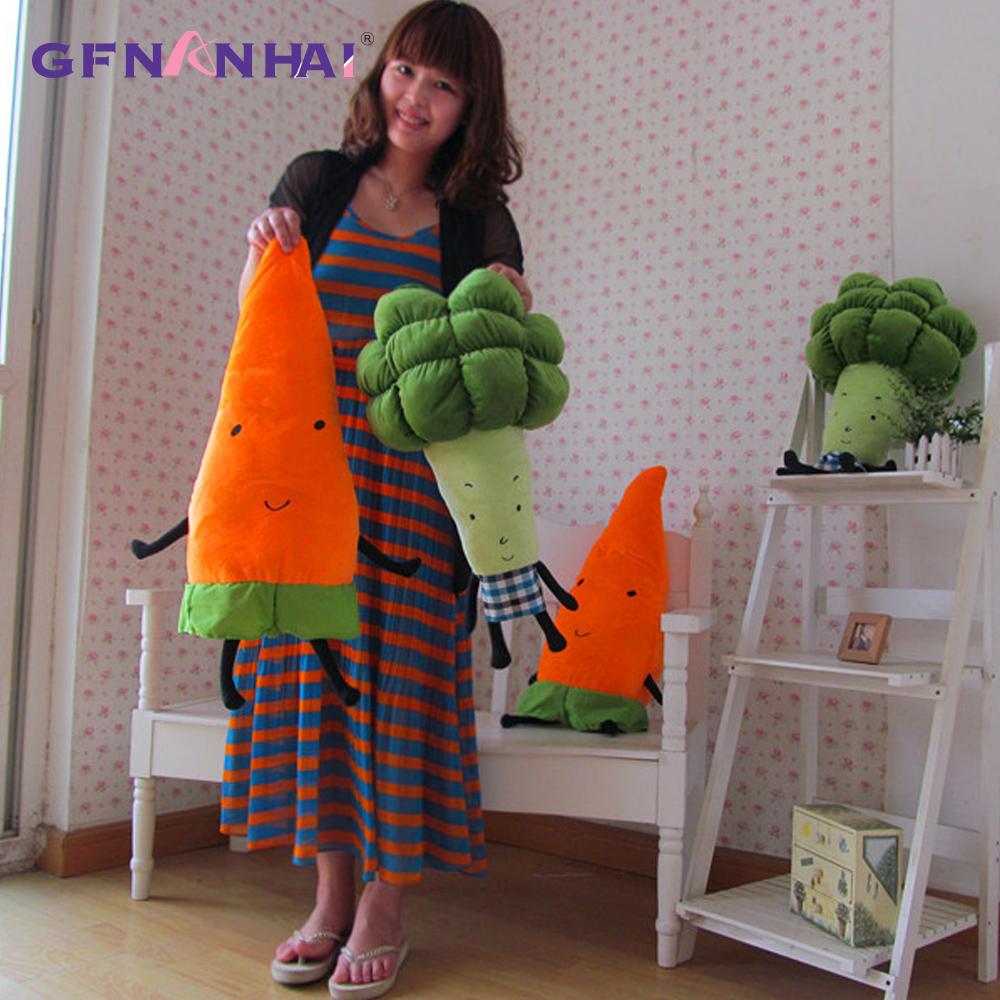 1pc 55/70cm Cartoon Vegetables Plush toy Creative Carrot Broccoli Plush Pillow Stuffed soft toys for Children Kids Birthday Gift
