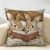 Cartoon Ppeter Rrabbit Cushion Cover Natural Linen Organic Fabric DoubleSided Printing Room Sofa Decor Pillow Case