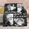 Cartoon Anime Jujutsu Kaisen Throws Blanket Soft Featuring Yuji Megumi Obara and Satoru Gojo Blanket for Travel Beding Bed