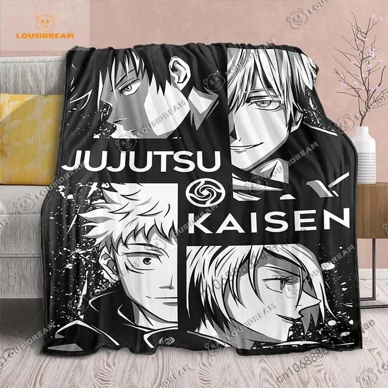 Cartoon Anime Jujutsu Kaisen Throws Blanket Soft Featuring Yuji Megumi Obara and Satoru Gojo Blanket for Travel Beding Bed