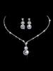 Набор из 3 предметов женский с цирконами, ожерелье со стразами, серьги, роскошные свадебные аксессуары