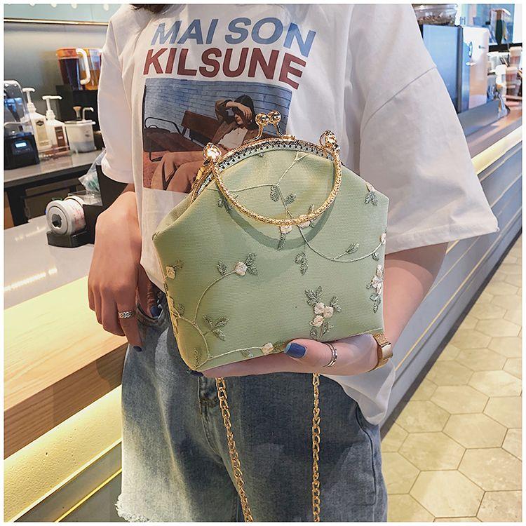 Кружевная Золотая Сумка Женский Ретро Китайский Стиль с Сумкой Cheongsam Маленькая Сумка Свежая Ракушка