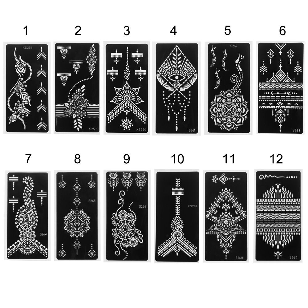 Mehndi Indian Style Beauty Henna Template Sticker Temporary Hand Decal Tattoo Stencils DIY Body Art