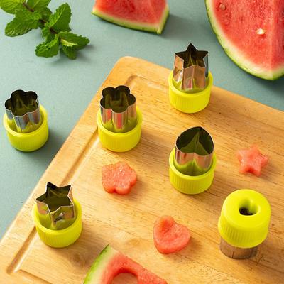 3 шт./компл. Звезда Сердце Цветок Форма Овощерезка Пластиковая Ручка Портативная Нержавеющая Сталь Нарезка Фруктов Кухонные Гаджеты