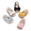 Summer Baby Girl Shoes Cute Cotton Bow Sandals Rubber Anti-Slip Beach Shoes For Toddlers Prewalker First Walking Shoe 0-18M