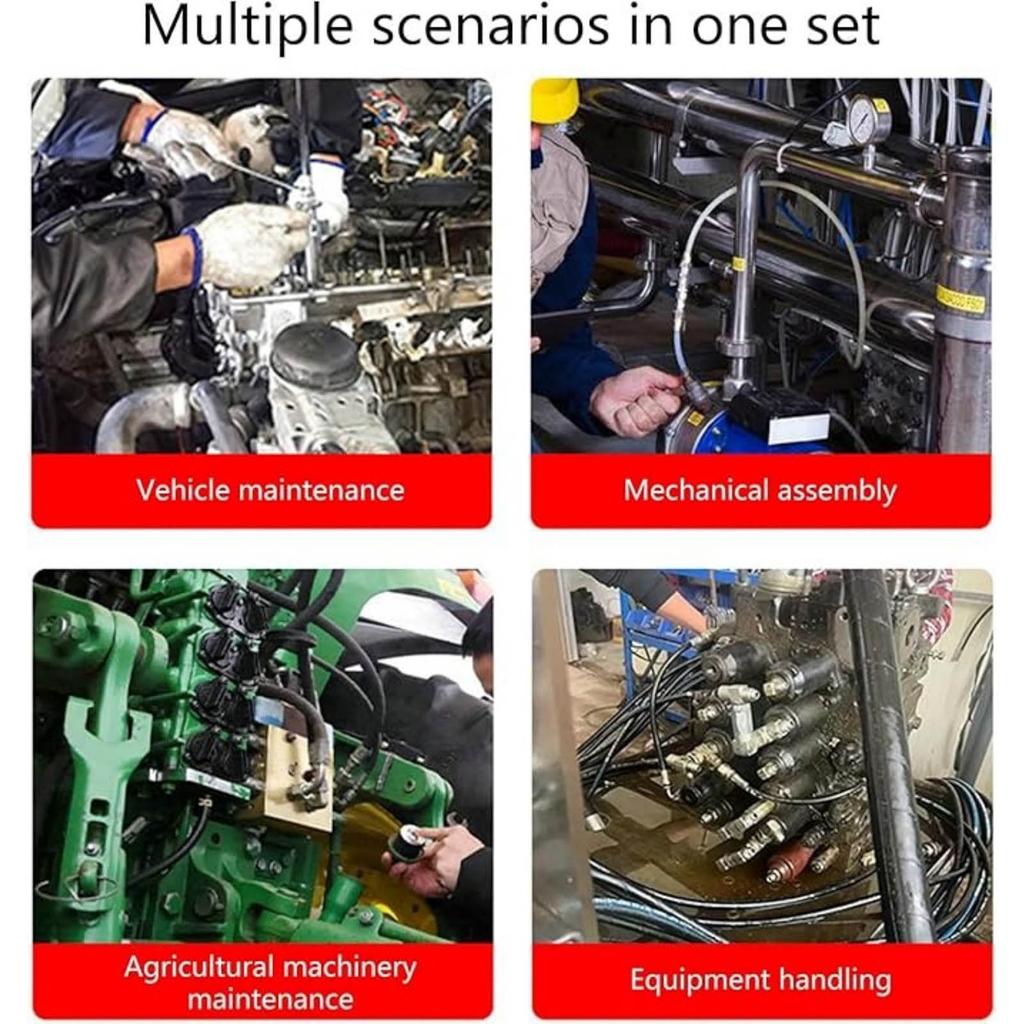 Набор из 6 шт. 12 мм-19 мм Торцевые головки для топливопроводов с гибкой головкой Набор торцевых головок Crowfoot для гаек с приводом 3/8 дюйма Эргономичная рукоятка