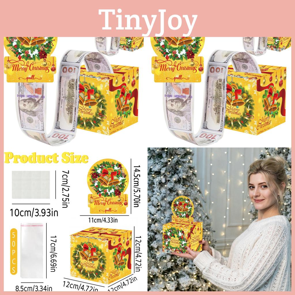 Подарочная вечеринка Рождественская коробка с темой колокольчика и денежным вложением для празднований