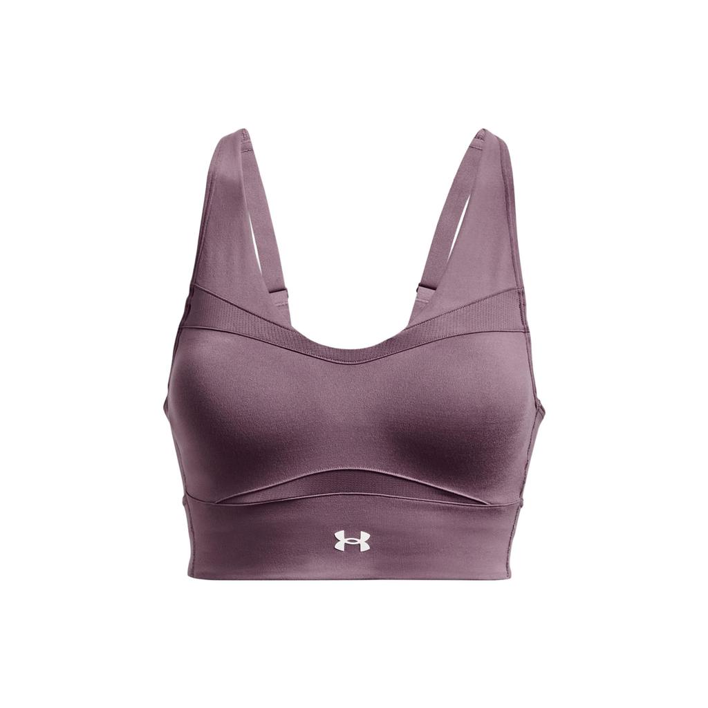 Under Armour Smart Form Logo Print Medium Support Sports Bra Women Underwear Purple 1381666-500