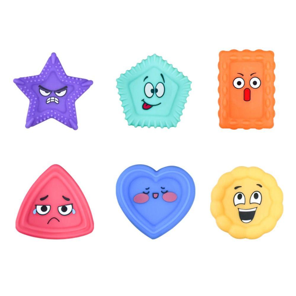 6PCS/set Silicone Children Sensory Stone Textured Silicone Suction Cup Toy  Gift