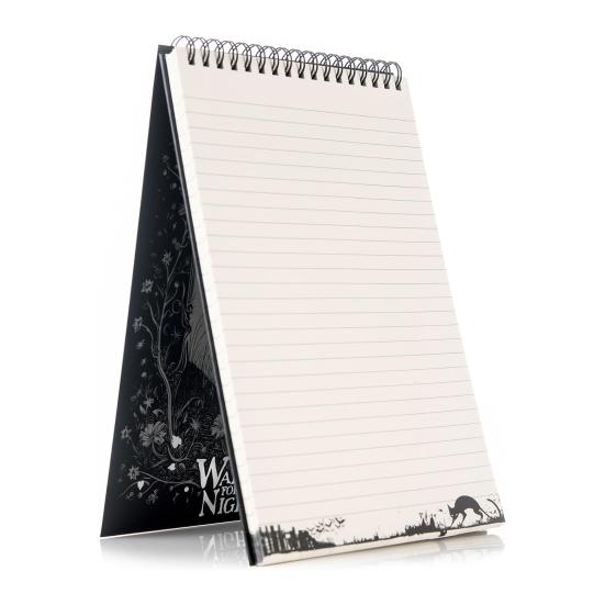 Готический стенографический блокнот для ночи с отрывными листами для темных размышлений, переплет сверху на спирали, стенографический блокнот, переплет в переплете из 50 листов