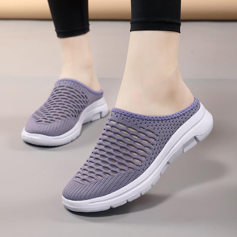 Сетчатые женские туфли на плоской подошве Кроссовки на платформе Ортопедические туфли на плоской подошве Сандалии с подушечками Тапочки для ходьбы Женские шлепанцы Zapatos