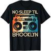 EYHOOKE Крутая Ретро Футболка No Sleep Til Brooklyn, Старая Школа Портативное Стерео