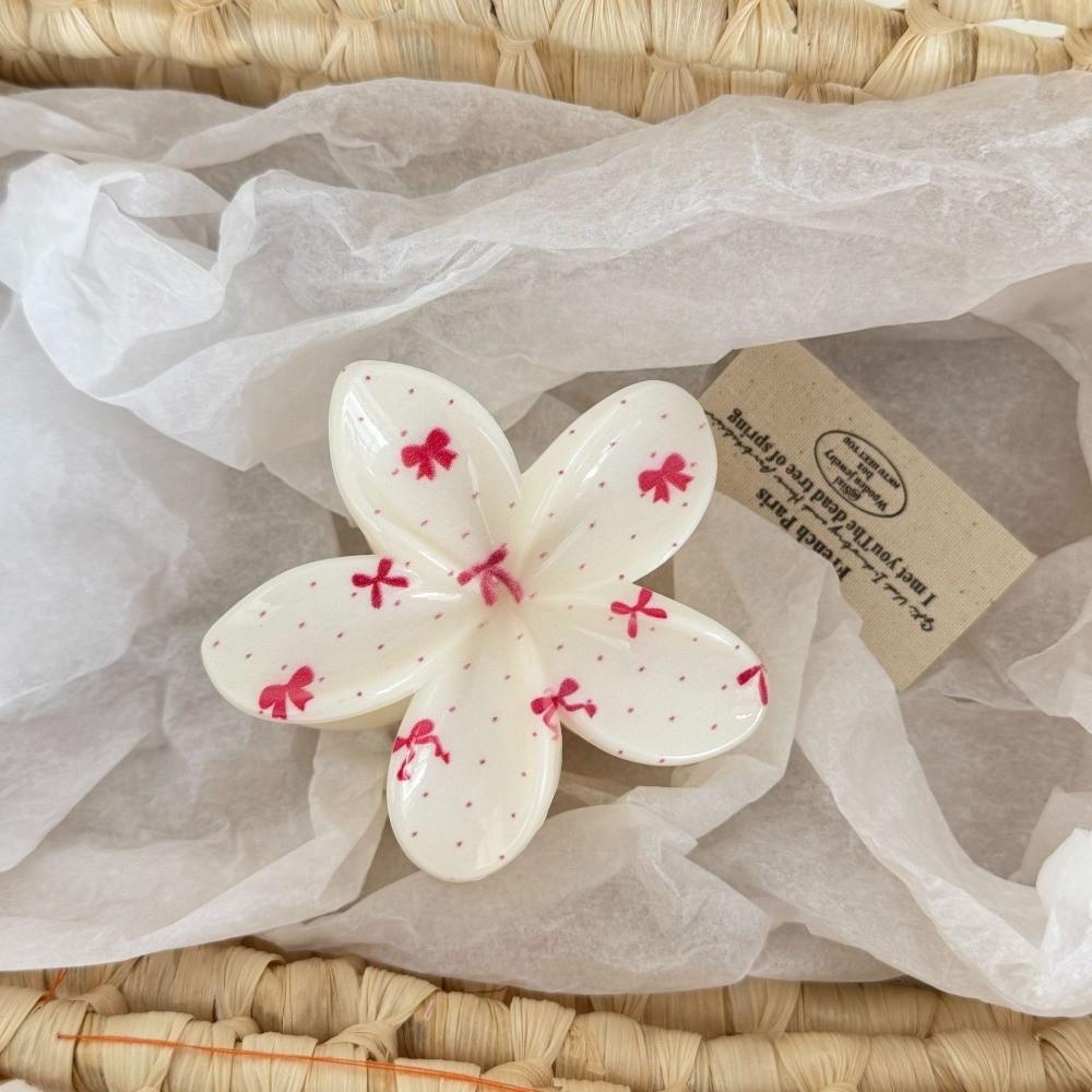 Cherry Bow Frangipani Hair Clips Double Sided Large Claw Clip New Hair Claw Clip Hair Accessories