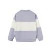 Li-Ning Sport Fashion Series Fun Logo Print Color Block Loose Pullover Sweatshirt Women Sweatshirt White Purple AWDR398-4