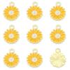 5Pcs Flower Daisy Pendant Alloy Drop Oil Charms For DIY Bracelet Earrings Making Jewelry Findings
