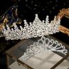 Серебристая Изысканная Хрустальная Свадебная Диадема Набор Милая Корона с Гребнями для Волос Вечеринка Головные Уборы для Матери и Дочери Аксессуары для Волос