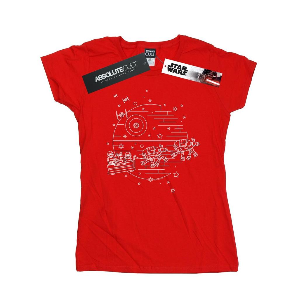 Star Wars Womens/Ladies Death Star Sleigh Cotton T-Shirt