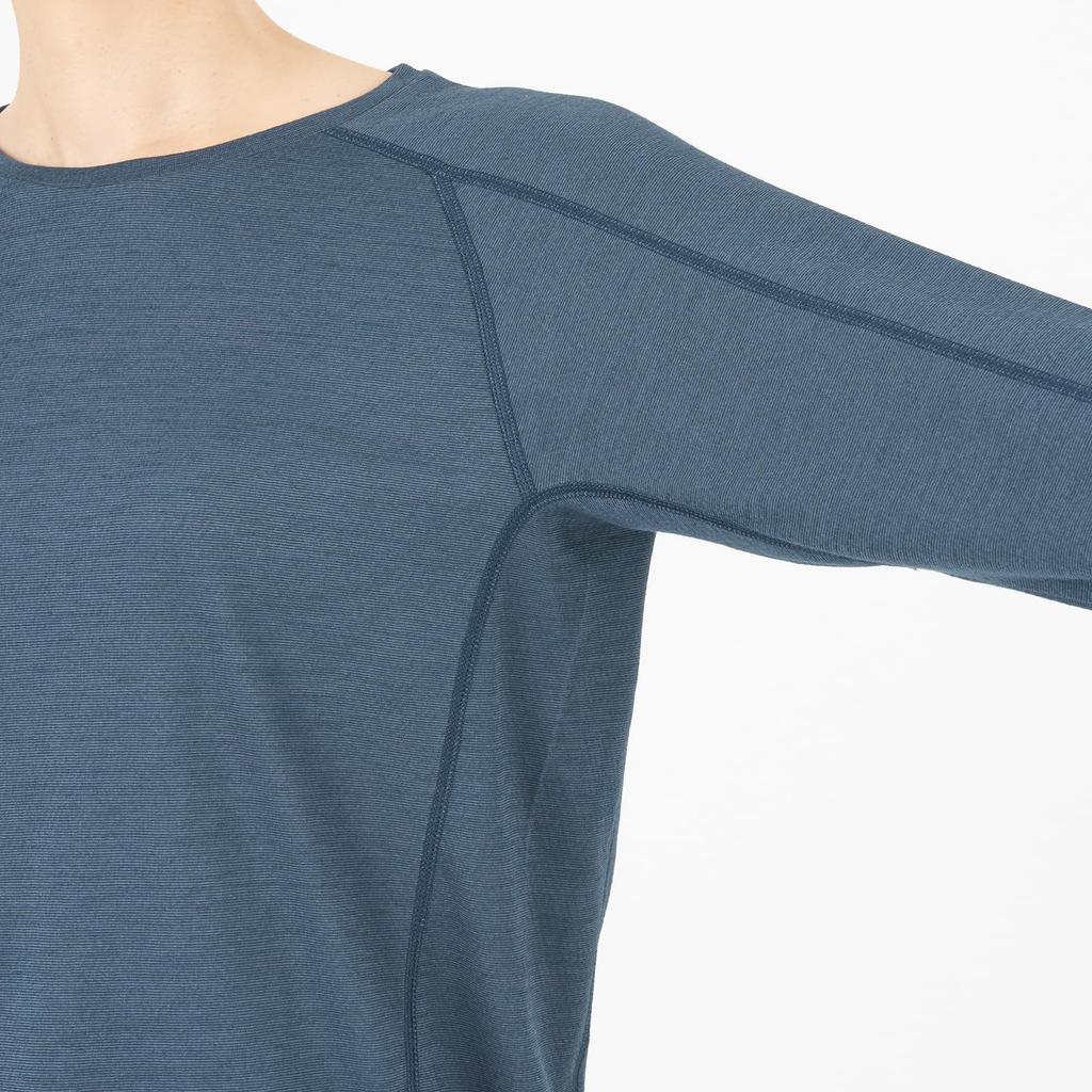 Millet Caster Wool II Crew Long Sleeve Mountaineering Sapphire Size L Women's Top, MIV01988, (New Logo),