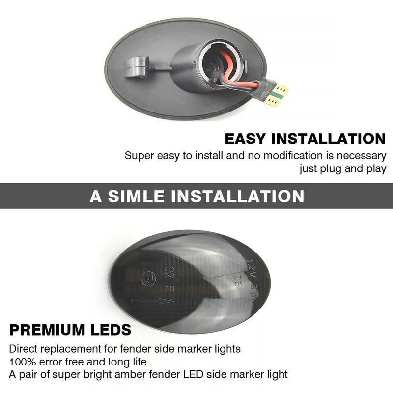 Dynamic Car Light LED Flashing Turn Signal Side Marker Lamp   09.2000-12.2009 For Opel Corsa C (X01)