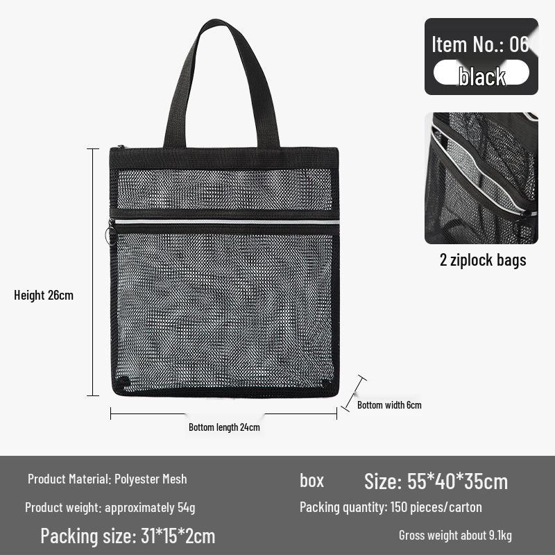 Портативная сетчатая сумка с несколькими карманами для плавания, полиэстеровый ручной пляжный органайзер