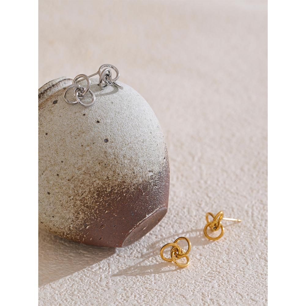 Eetit Стильные уникальные серьги-гвоздики из нержавеющей стали с геометрическим узором и покрытием PVD, повседневные, молодежные, оптовые ювелирные изделия