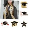 Creative Cartoon Doctoral Hat Graduation Season Academic Achievement Series Clothing Hat Bag Brooch