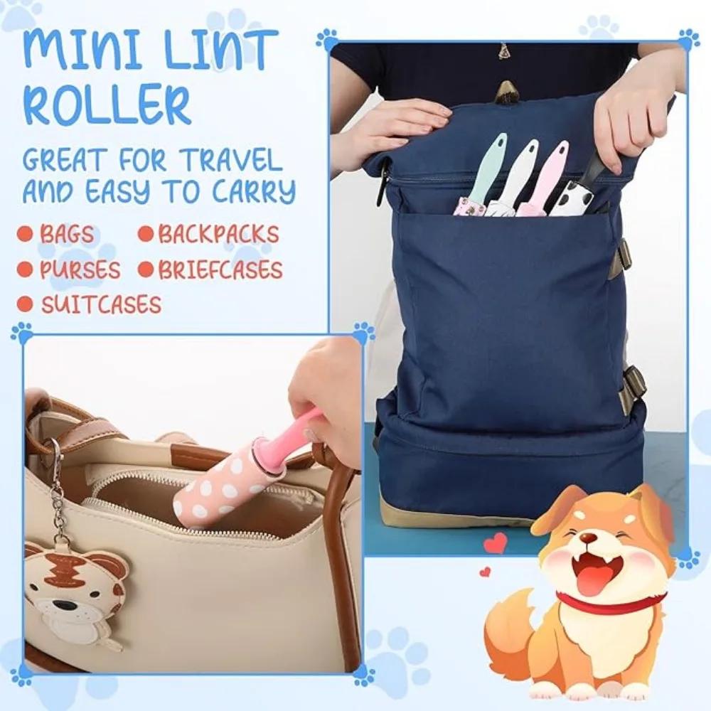 1/4pcs Mini Portable Lint Roller Clothes Dust Fluff Pet Hair Sticky Brush Rolls Clothes Coat Lint Roller Dog Pet Hair Remover