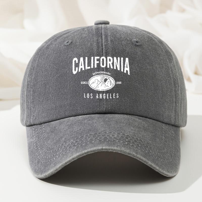 Baseball Hat Outdoor Casual Running Cap Retro Washed Casual Curved Brim Letter Print Baseball Cap
