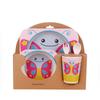Children Dishes Set Baby Feeding Bowl Bamboo Tableware Bamboo Fiber Fork Cup Bowl Spoon Plate Animal Cartoon Baby Plate