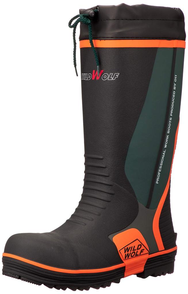 Okamoto Wild Wolf Safety Boots with Steel Toe Cap and Puncture Resistant Plates, RMT-73043, Men's, Green, Size 25cm