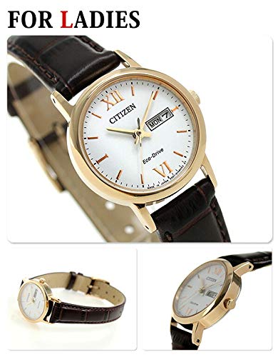 Citizen Пара часов CITIZEN Eco Drive с кожаным ремнем белого цвета BM9012-02A EW3252-07A Мужские Женские