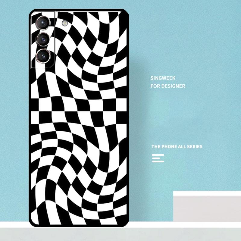 Crazy Checkered Case For Samsung Galaxy S25 Ultra S25 FE S20 S21 S22 S23 Plus S9 S10 S24 Ultra Phone Cover