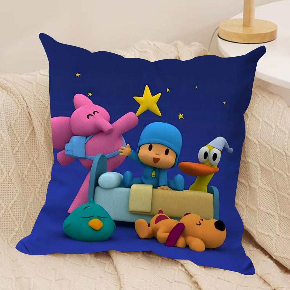 Мультяшная Милая Наволочка P-Pocoyo Шелковистый Короткий Плюш Двусторонняя Печатная Наволочка для Дивана Все Сезоны Домашний Декор Подарок